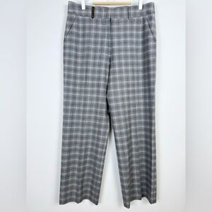 Peserico Virgin Wool Plaid Tailored Pants Italy 44